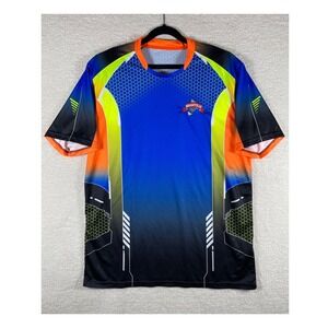 smashville badminton club sublimation jersey mens L/XL *read* bright graphic aop